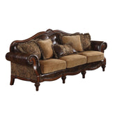 Dreena 2-Tone Brown PU & Chenille Sofa Model 5495 By ACME Furniture